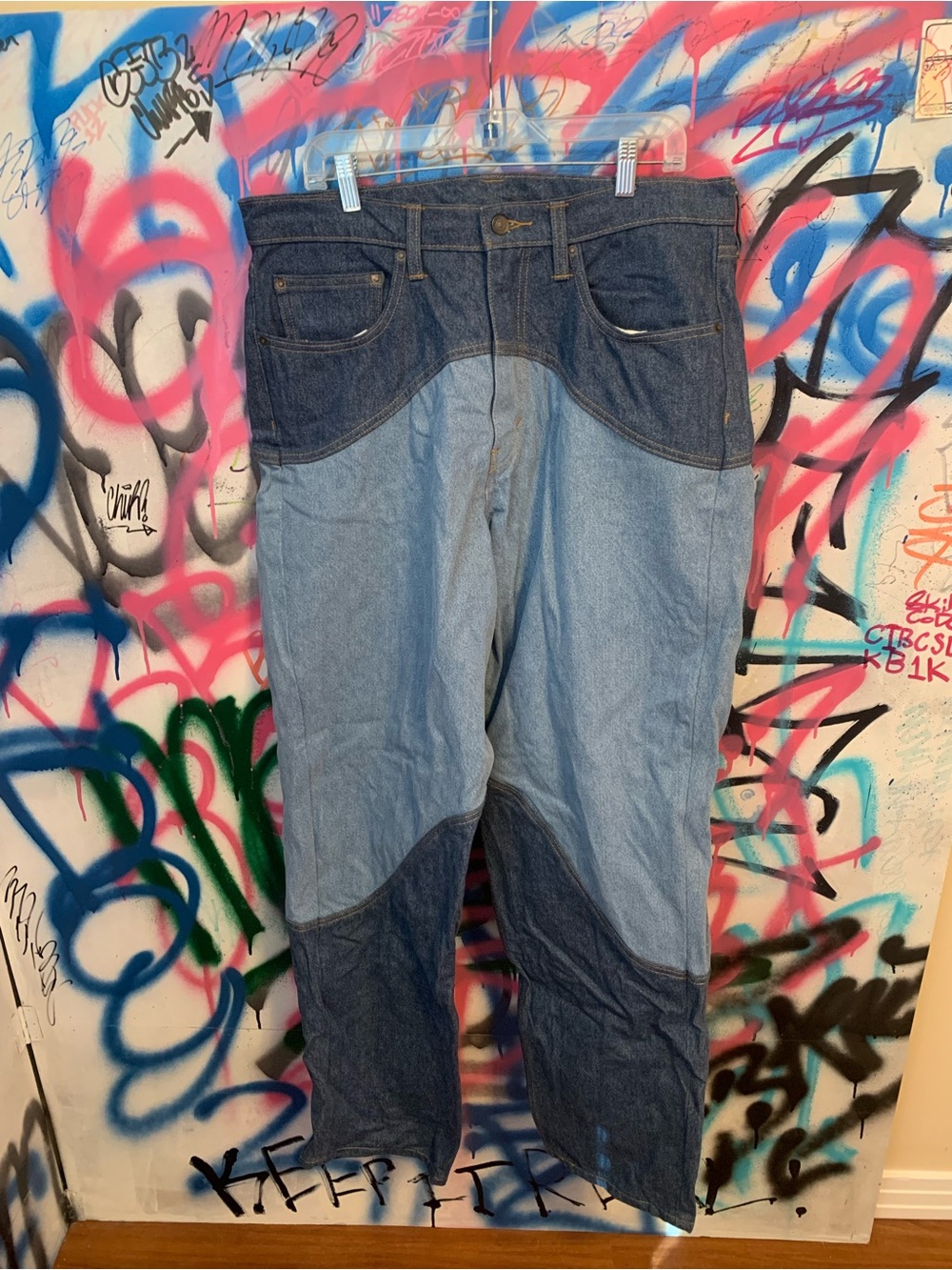 Levi’s Men's Two-Tone Denim Jeans - Light & Dark Blue With Drawstring Size 34x34